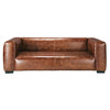 Canapé cuir 3/4 places fixe marron<br />John