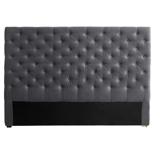 Tête de lit 90 velours gris foncé de la marque Amadeus