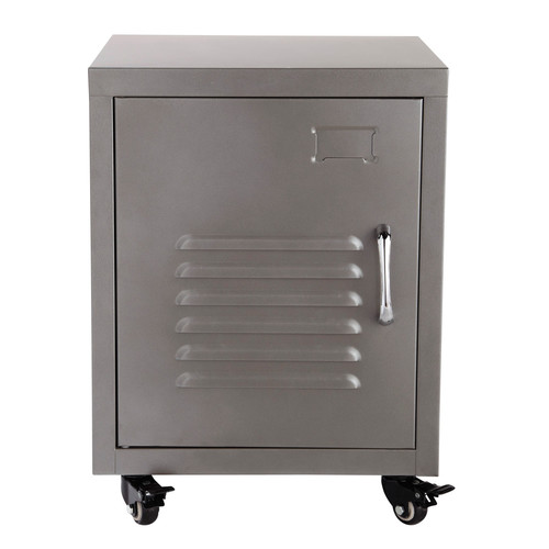 Table de chevet métal gris Chevet / Lit / Sommier Chambre / Bureau
