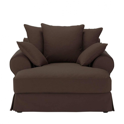 Recamiere aus Baumwolle, schokoladenbraun