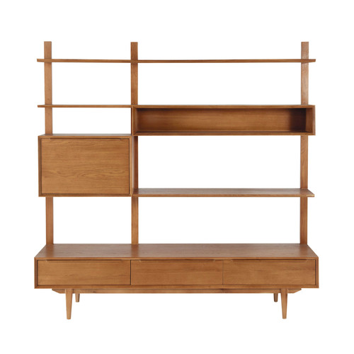Meuble Tv Retro : Étagère Meuble Tv Vintage En Chêne Massif L 180 Cm Portobello Meuble Tv Retro : Étagère Meuble Tv Vintage En Chêne Massif L 180 Cm Portobello