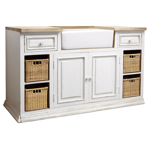 Montaje de bajo fregadero con 2 gavetas -