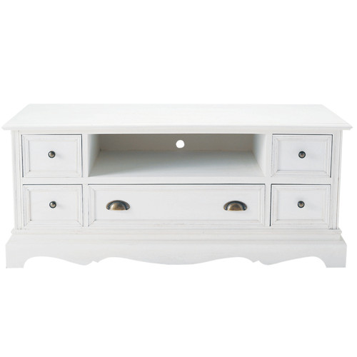 Meuble Tv Sky Blanc : Meuble Tv En Bois De Paulownia Blanc L 117 Cm Joséphinemaisons Du Meuble Tv Sky Blanc : Meuble Tv En Bois De Paulownia Blanc L 117 Cm Joséphinemaisons Du