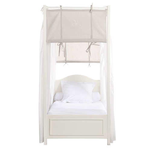 Lit Baldaquin Bois Blanc : Lit ? baldaquin 90 x 190 cm en bois blanc Manosque Maisons du Monde Lit Baldaquin Bois Blanc : Lit ? baldaquin 90 x 190 cm en bois blanc Manosque Maisons du Monde