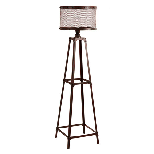 Stehleuchte LOUIS im Loft-Stil aus Metall, H 137 cm, braun | Maisons du