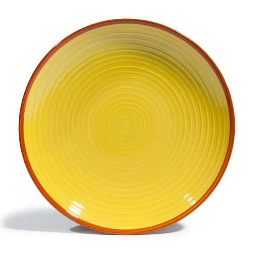 Assiette plate en faïence jaune/orange D 27 cm MADRID