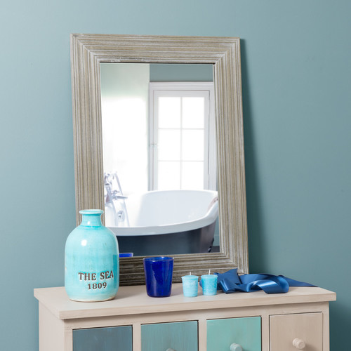 Miroir en bois de paulownia gris clair H 70 cm CAMPAGNE ~ Miroir Bois Clair Miroir en bois de paulownia gris clair H 70 cm CAMPAGNE ~ Miroir Bois Clair