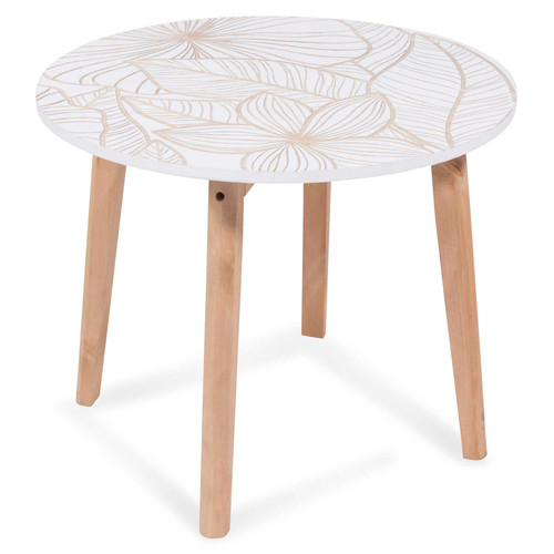 Canape En Bois Blanc : Bout de canap? en bois blanc D 50 cm ACARA Maisons du Monde Canape En Bois Blanc : Bout de canap? en bois blanc D 50 cm ACARA Maisons du Monde