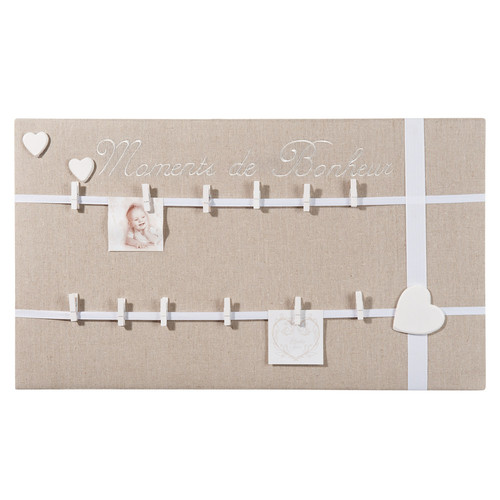 Tablero para fotos con pinzas de tela 35 x 60 cm CONSTANCE