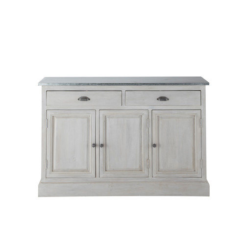 Buffet en manguier massif gris clair L 130 cm Zinc Maisons du Monde