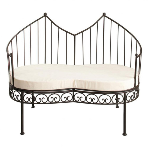 Banquette 2 places en coton et fer forgé marron Essaouira Maisons du Monde -> Salon Fer Forge Maison Du Monde Banquette 2 places en coton et fer forgé marron Essaouira Maisons du Monde -> Salon Fer Forge Maison Du Monde