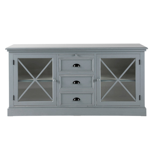 Buffet Bois Gris : Buffet vitr? bois gris Newport Maisons du Monde Buffet Bois Gris : Buffet vitr? bois gris Newport Maisons du Monde