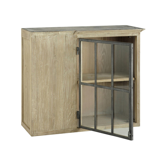 Meuble haut dangle de cuisine ouverture gauche en bois recyclé gris Meuble haut dangle de cuisine ouverture gauche en bois recyclé gris