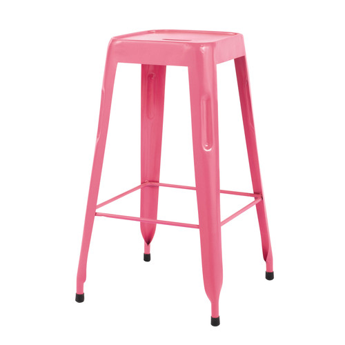 Creating A Classy Bar Cart Sgabello da bar rosa fluorescente stile industriale in metallo Jim ...