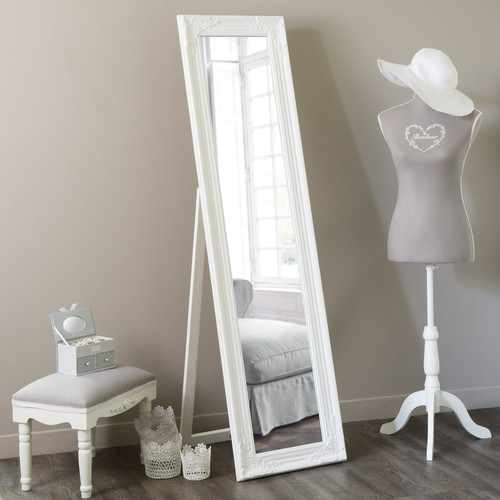 Miroir Bois Blanc : Miroir psych? en bois blanc H 164 cm ENZO Maisons du Monde Miroir Bois Blanc : Miroir psych? en bois blanc H 164 cm ENZO Maisons du Monde