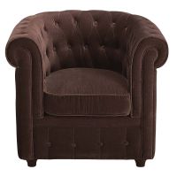 Sessel, Velours schoko Chesterfield