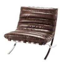 Fauteuil cuir marron Beaubourg