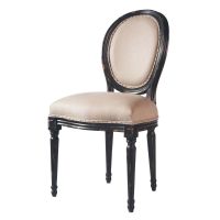 Chaise noire lin Louis