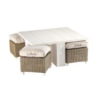 Couchtisch und 4 Hocker Newport