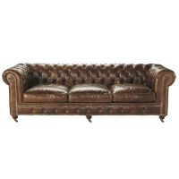 Divano in pelle a 4 posti Vintage
