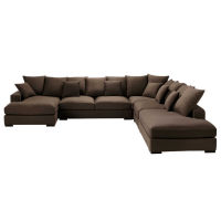Ecksofa, Siebensitzer, nicht ausziehbar, schoko Loft