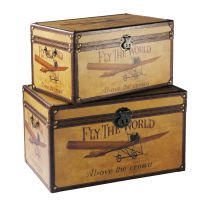 Conjunto de 2 baúles Aviateur