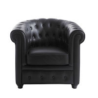 Sillón negro Chesterfield