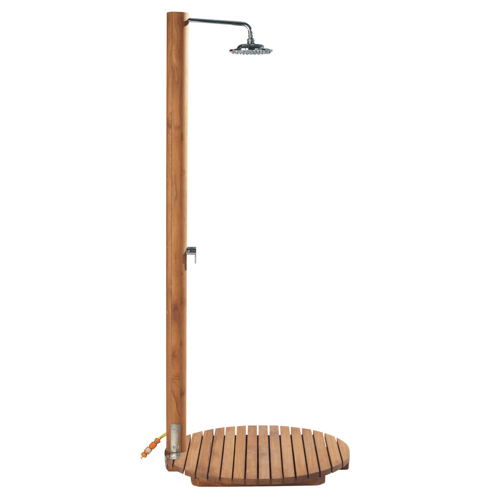 Douche En Bois Exterieure : Douche d’ext?rieur en teck massif H 216 cm Niagara Maisons du Monde Douche En Bois Exterieure : Douche d’ext?rieur en teck massif H 216 cm Niagara Maisons du Monde