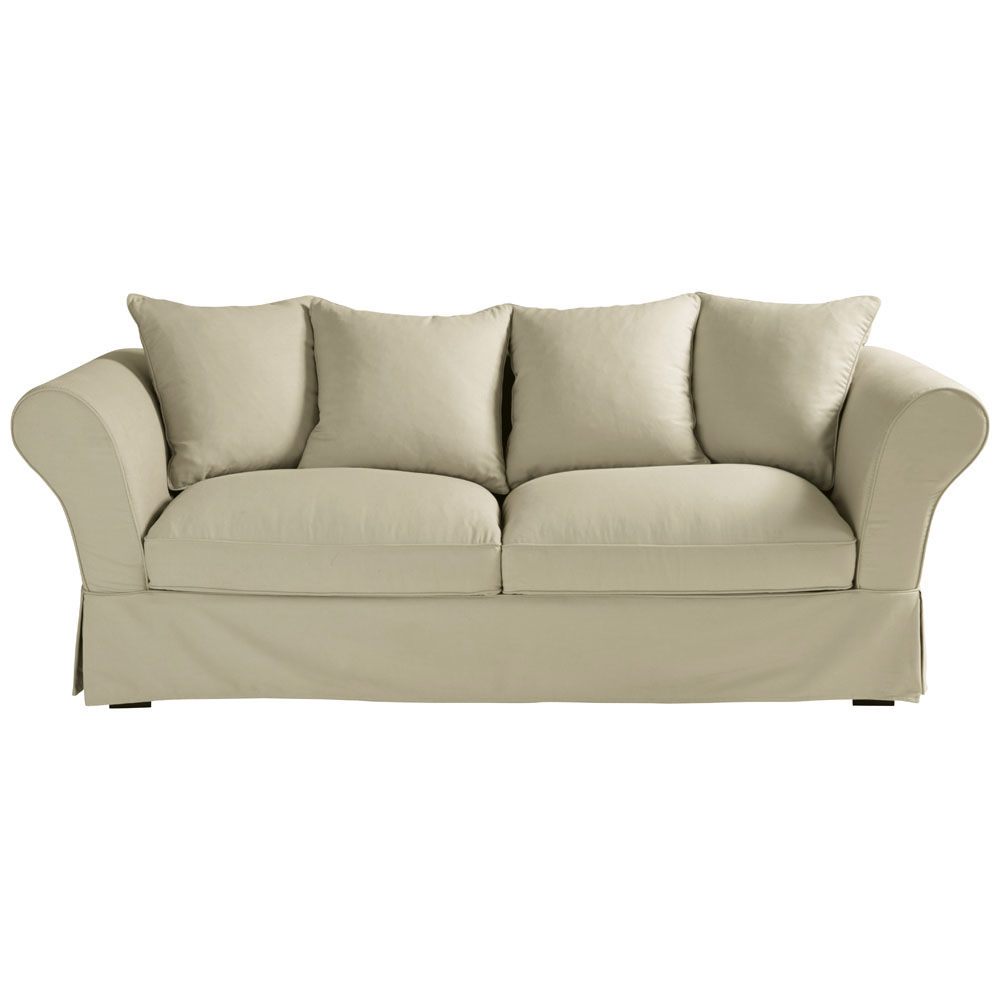 Divano trasformabile beige grigio chiaro in cotone 3/4 posti roma ...
