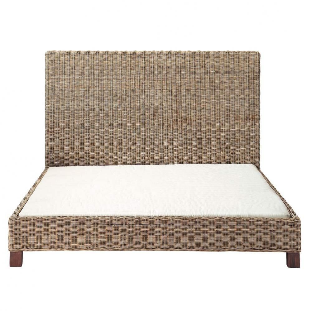 lit 2 personnes rotin