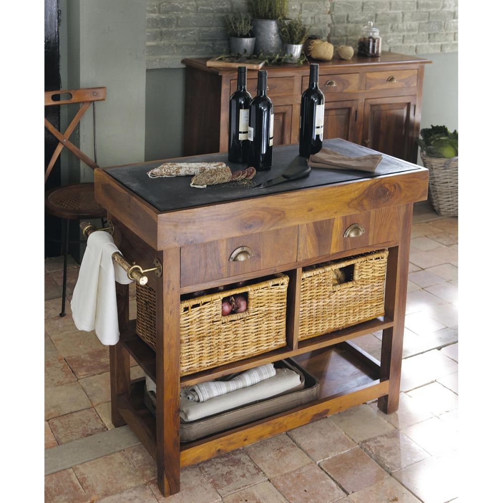 Billot Bois Maison Du Monde : bois de sheesham massif et ardoise L 95 cm Lub?ron Maisons du Monde Billot Bois Maison Du Monde : bois de sheesham massif et ardoise L 95 cm Lub?ron Maisons du Monde
