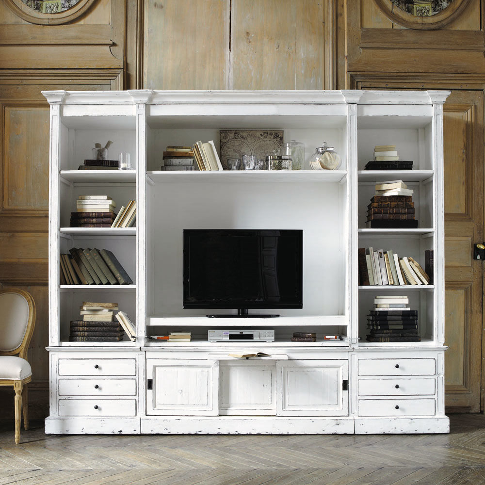 Bibliothèque meuble TV en bois massif ivoire L 264 cm Passy Maisons du Monde -> Bibliotheque En Bois Pour Tele Bibliothèque meuble TV en bois massif ivoire L 264 cm Passy Maisons du Monde -> Bibliotheque En Bois Pour Tele