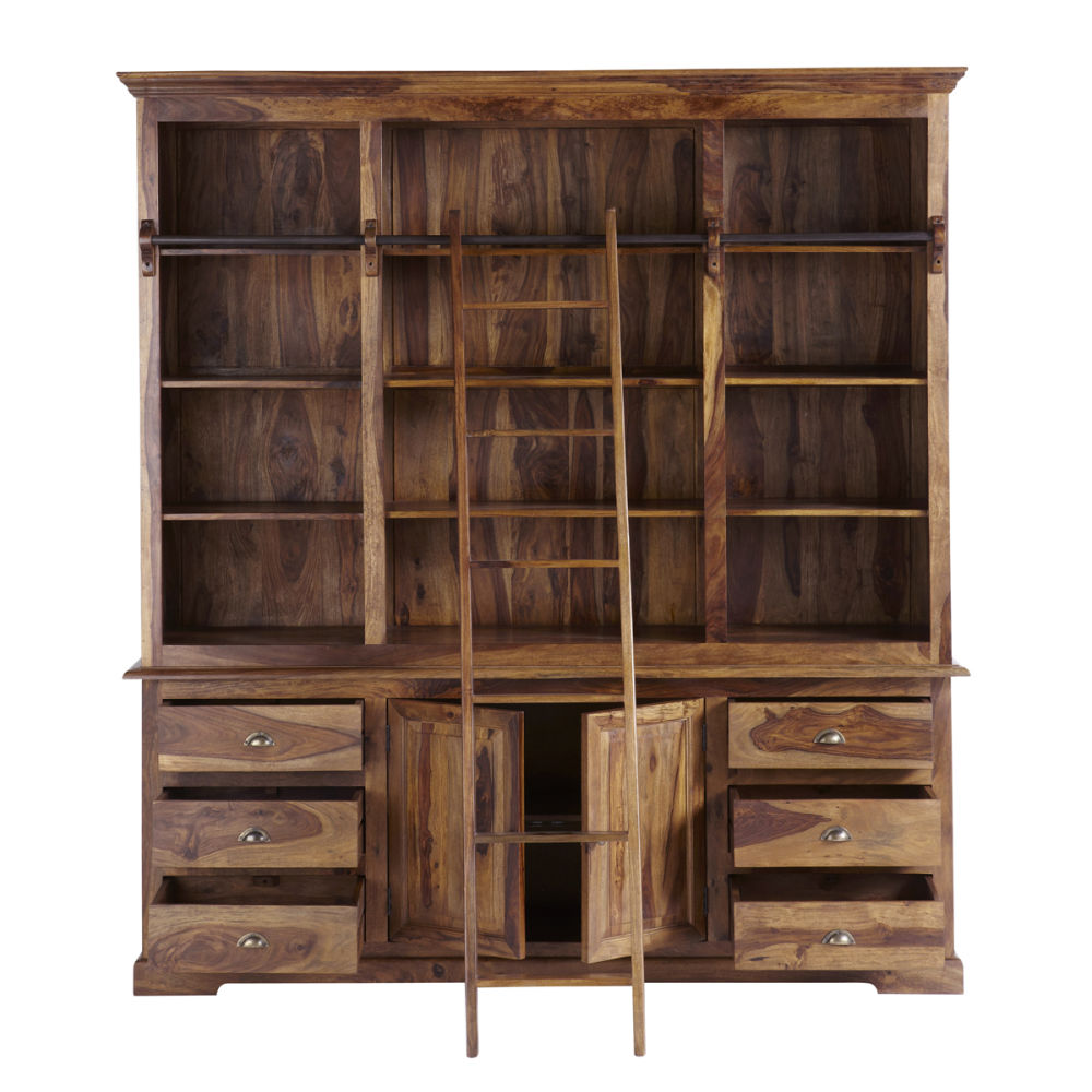 Bibliothèque avec échelle en bois de sheesham massif L 210 cm Lubéron Maiso -> Bibliotheque Luberon Bibliothèque avec échelle en bois de sheesham massif L 210 cm Lubéron Maiso -> Bibliotheque Luberon