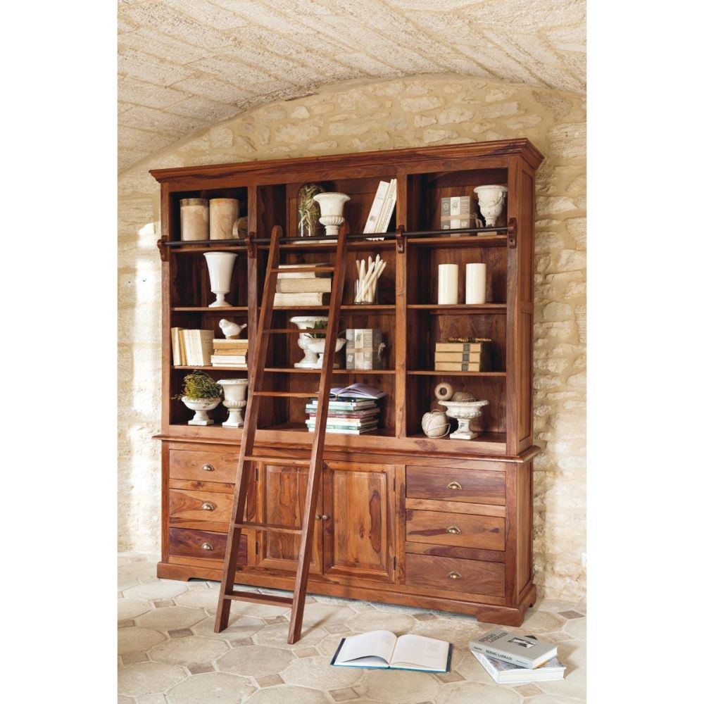 Bibliothèque avec échelle en bois de sheesham massif L 210 cm Lubéron Maiso -> Bibliotheque Luberon Bibliothèque avec échelle en bois de sheesham massif L 210 cm Lubéron Maiso -> Bibliotheque Luberon