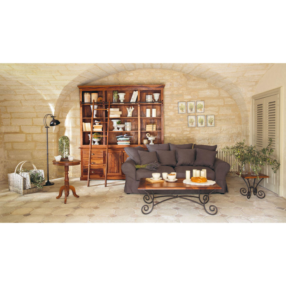 Bibliothèque avec échelle en bois de sheesham massif L 210 cm Lubéron Maiso -> Bibliotheque Luberon Bibliothèque avec échelle en bois de sheesham massif L 210 cm Lubéron Maiso -> Bibliotheque Luberon