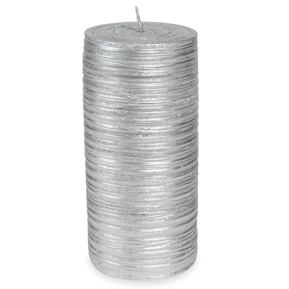 Zylindrische Kerze Silber 7 X 15 Cm
