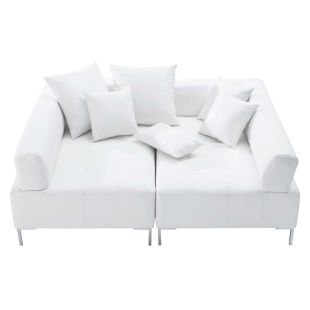 Canap� 4 places fixe blanc - Duo