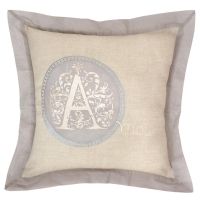Housse de coussin Armoirie gris volant