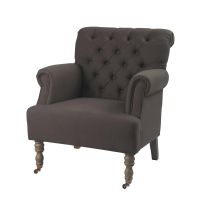 Fauteuil taupe lin Augustin