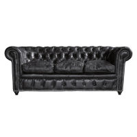 Canapé cuir noir Vintage