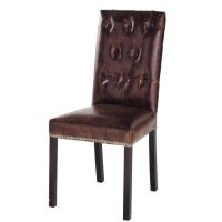 Sedia pelle marrone Elizabeth