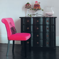 Sedia in velluto fucsia Boudoir