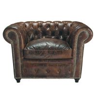Poltrona pelle marrone Vintage