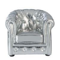 Fauteuil enfant argent Chesterfield