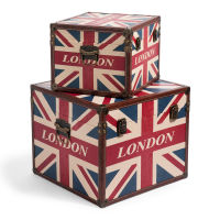 Set van 2 koffers London flag box