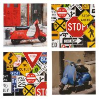 Set of 4 Street Scooters Canvas Prints