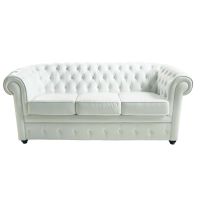 White leather sofa Chesterfield