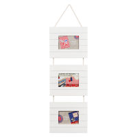 White lath 3-picture frame