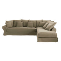 6-seat corner sofa in taupe Bastide