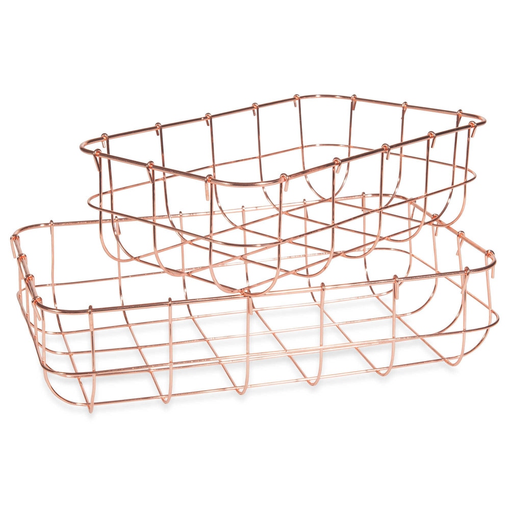 2 COPPER copper baskets, L25cm and 29cm Maisons du Monde